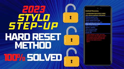 How To Unlock Stylo Step Up By Hard Reset Youtube