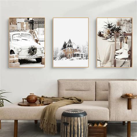 Amazon De Trayosin Premium 3er Poster Set Winter Schneelandschaft