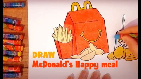 How To Draw Mcdonalds Happy Meal Oil Pastel And Marker Youtube