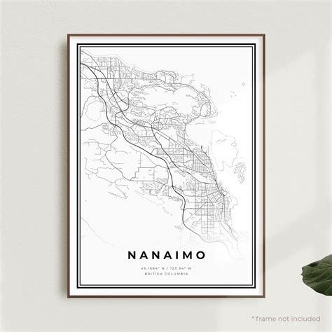 Nanaimo Map Print Nanaimo Street Map Poster Canada Modern Etsy