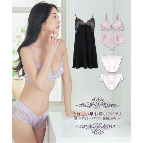 フランデランジェリー fran de lingerie 軽やかに揺れるチュールフラワー可愛くて楽ちんな紐ショーツ ノーブルティアラブラ002 脇紐 脇紐ショーツ返品不可商品 ホワイト