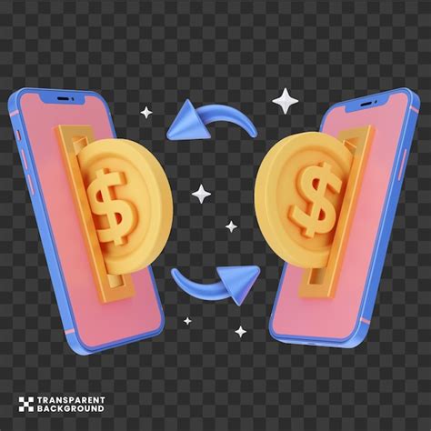 Concepto creativo transferencia de dinero en línea ilustración 3d