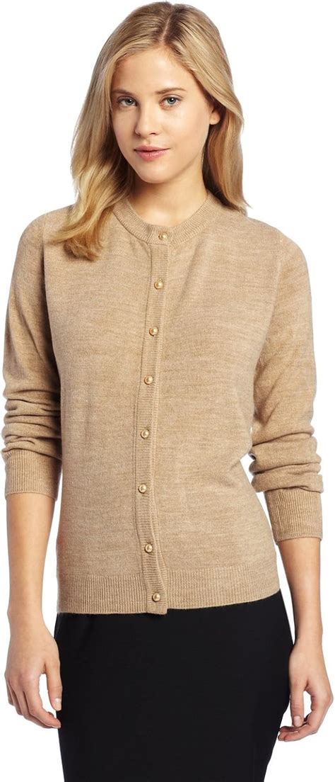 Sag Harbor Womens Classic Faux Cashmere Cardigan Sweater Camel Medium At Amazon Women’s