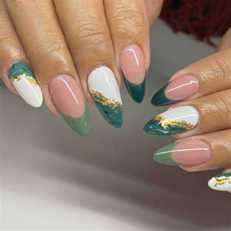 Elegant Emerald Green French Tip Nails To Try This Month Nail