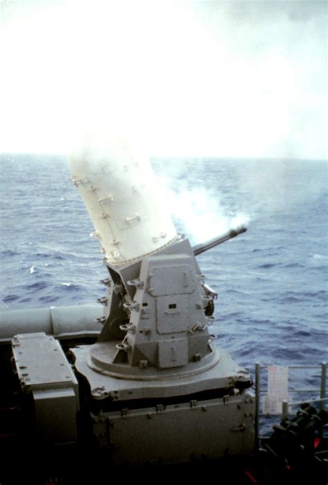 A Mark Phalanx Mm Close In Weapon System Ciws Is Fired Aboard