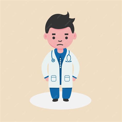 Premium Vector | Stressed doctor a sad doctor cartoon character wearing ...