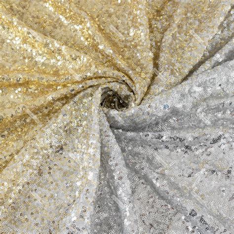 Shiny Champagne To Silver Ombre Sequin Metallic Fabric Oneyard