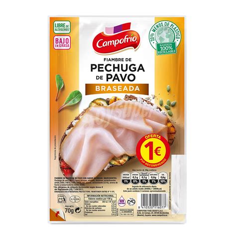 Pavofrío Campofrío Fiambre de pechuga de pavo braseada Envase 80 gr