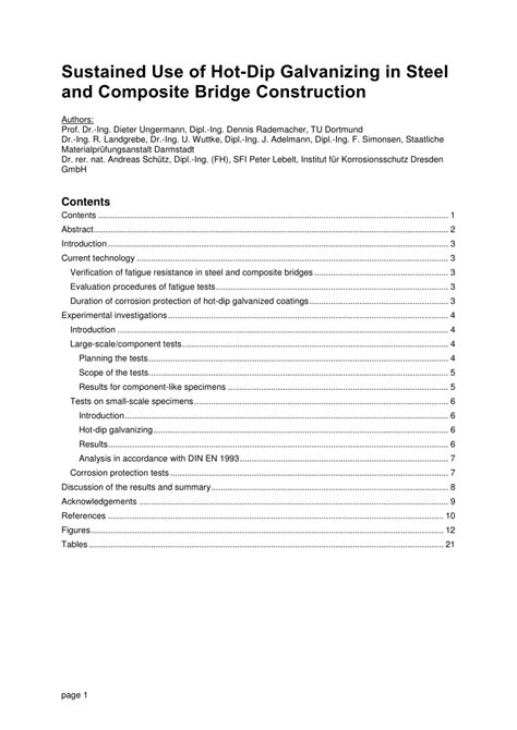 PDF Sustained Use Of Hot Dip Galvanizing In Steel And Composite Bridge Construction
