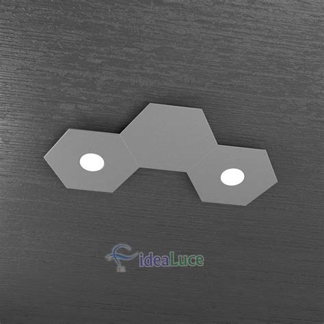 Plafoniera Top Light Hexagon Led Grigio A 1142 2L1D GA A1 IdeaLuceStore