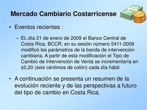 PPT Informe Evolución y Perspectivas del Tipo de Cambio en Costa