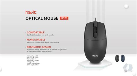 Havit Ms70 Wired Optical Mouse Black Bd