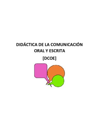 Didactica De La Comunicacion Oral Y Escrita Pdf