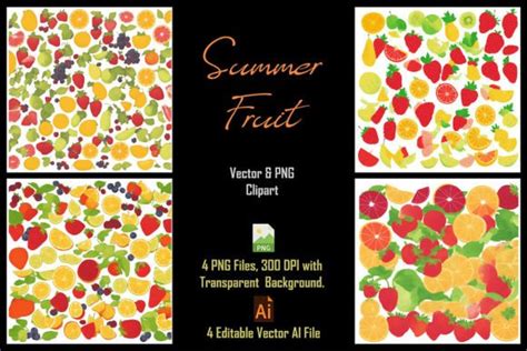 Summer Fruit Vector Clipart Graphic by cristycomm · Creative Fabrica