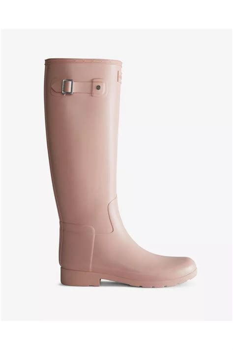 Hunter Womens Refined Tall Gloss Wellington Boots Grey Dagger Atelier