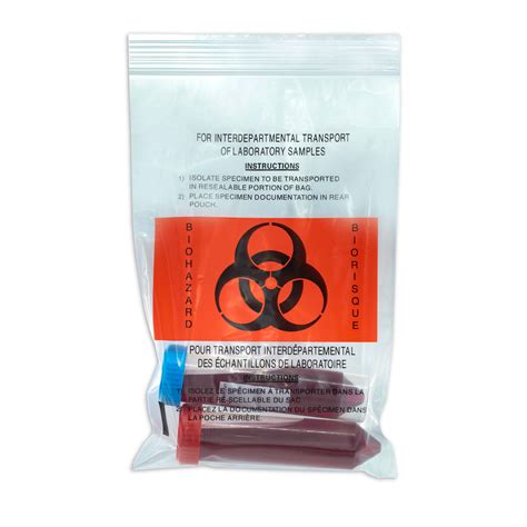 Laboratory Sample Bagbiohazard Specimen Bag With Outside Pocket Hos