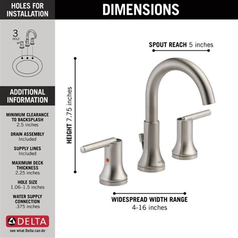 Delta Trinsic Widespread Vanity Faucet In Stainless 3559 Ssmpu Dst In 2022 Delta Faucets