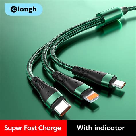 Elough W In Usb Type C Cable A Fast Charging Wire With Led