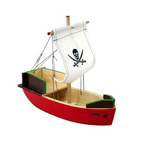 Ogas 2137 Holzboot großes Piratenschiff 24 x 20 cm aus Holz 3123