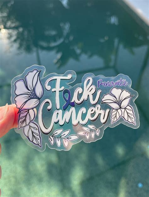 Fck Pancreatic Cancer Sticker Purple Ribbon Clear Sticker Etsy