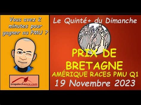 Mon Pronostic Pmu Quint Dimanche Novembre Prix De Bretagne