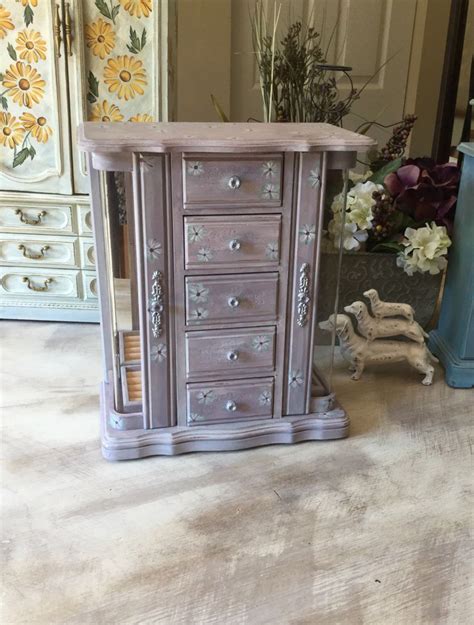 Jewelry Armoire Wooden Jewelry Box Shabby Chic Vintage Etsy