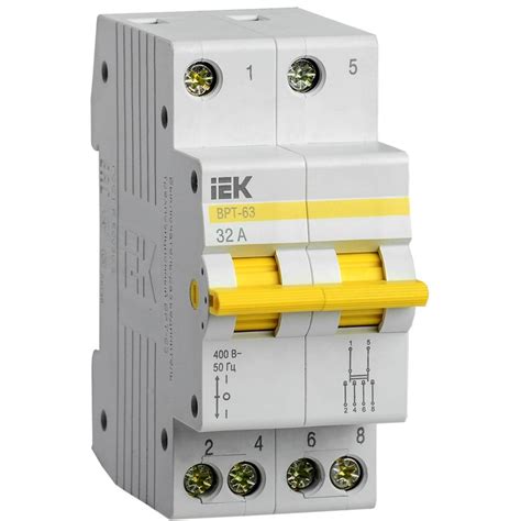 Трехпозиционный выключатель-разъединитель IEK ВРТ-63, 2P, 32А MPR10-2 ...