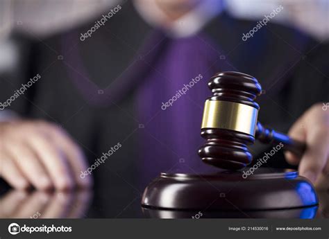 Judge Courtroom Male Judge Striking Gavel Stock Photo Zolnierek