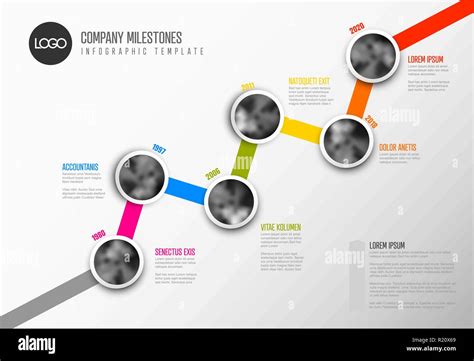 Vector Infographic Company Milestones Timeline Template With Circle