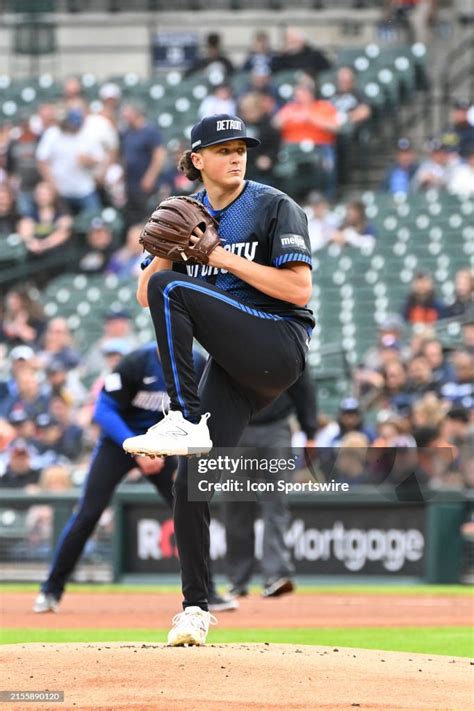 Detroit Tigers Pitcher Reese Olson Pitches In The First Inning During