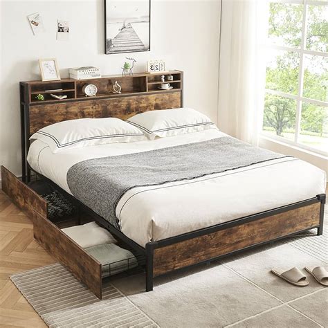 King Size Bed Frame With Headboard With Storage Online | dakora.com.co