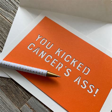 You Kicked Cancer S Ass Card Done With Chemotherapy Card Etsy