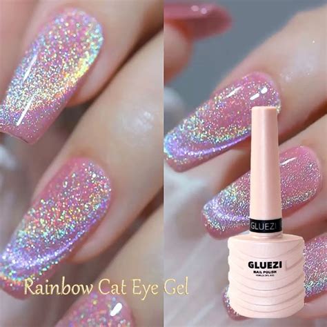 15ML Rainbow Cat Eye Gel Nail Polish Laser Rainbow Dazzling UV Gel Soak