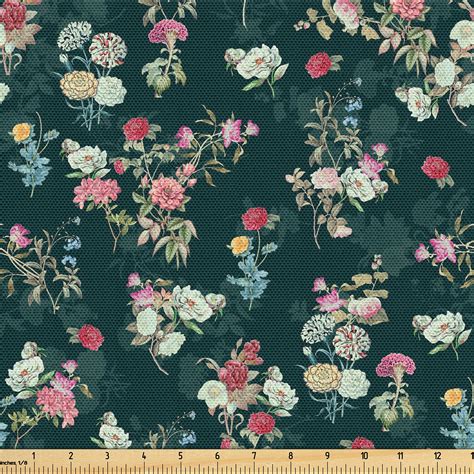 Ambesonne Floral Scene Fabric By The Yard Jungle Dreamy Flower