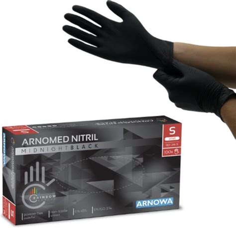 ARNOMED Wegwerp Handschoenen Zwart Nitril Handschoenen M 100 Stuks