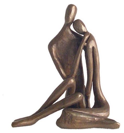 Couple Embracing Small Bronze Sculpture Contemporary Sculptures