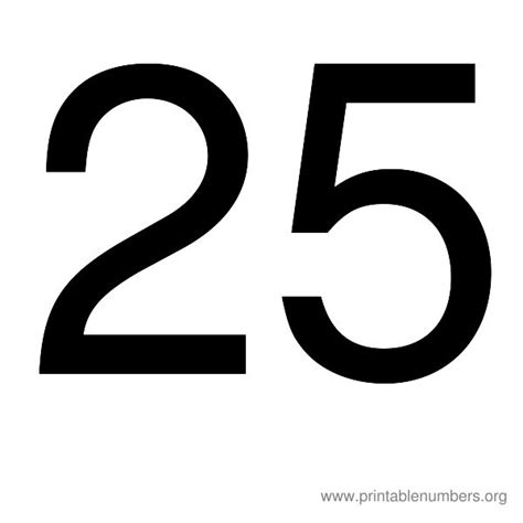 9 Best Images of Printable Number 25 - Printable Number 1 Stencil ...