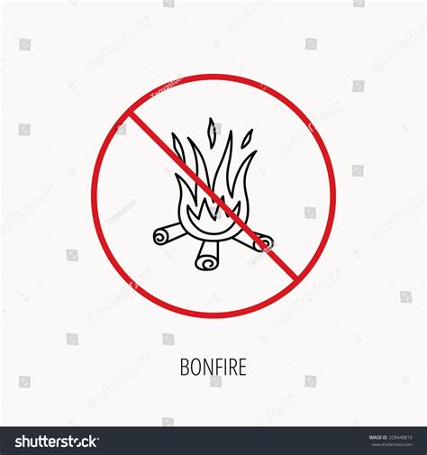 Stop Ban Sign Bonfire Icon Fire Stock Vector Royalty Free 328448810