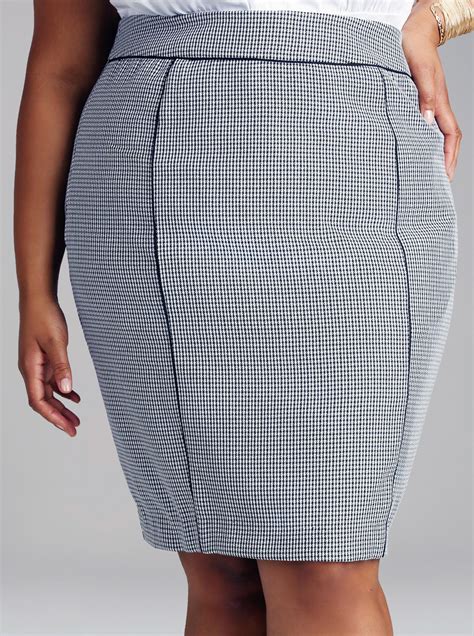 Nadine Houndstooth Pencil Skirt Plus Size Skirts Plus Size Outfits