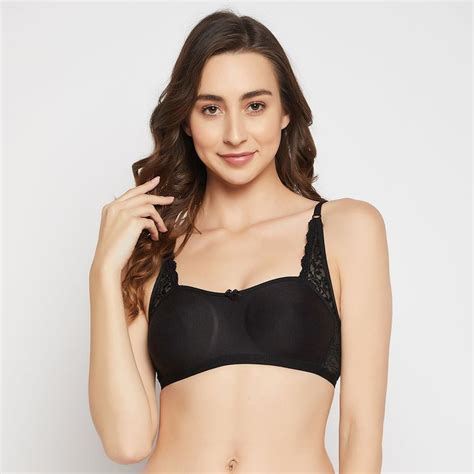 Clovia Cotton Spandex Solid Non Padded Full Cup Wire Free T Shirt Bra Black Buy Clovia Cotton