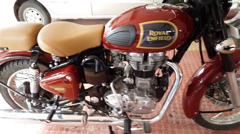 Royal Enfield Classic 350 Chestnut Red Walk Around Start And Stock Exhaust Sound Youtube