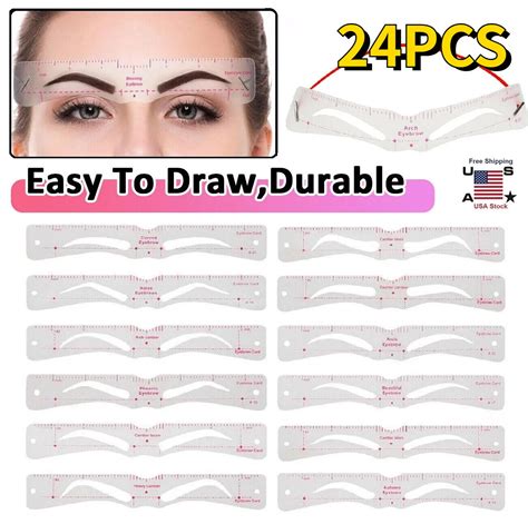 24Pcs Styles Eyebrow Shaping Stencils Grooming Shaper Template Makeup