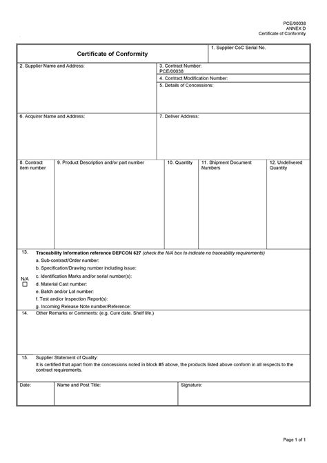 40 Free Certificate Of Conformance Templates And Forms Templatelab