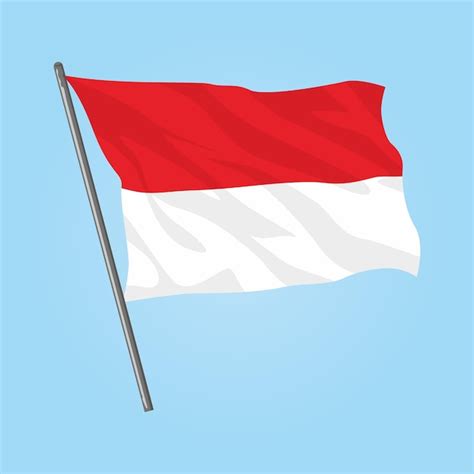 Ilustración De Vector De Bandera De Indonesia Vector Premium