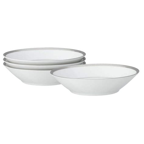 Noritake Regina Platinum 5 5 4 Fl Oz Porcelain White Fruit Bowls