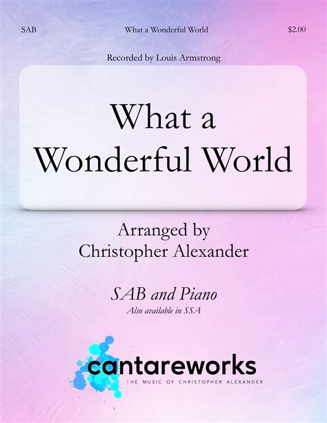 What A Wonderful World Arr Christopher Alexander Noten Louis