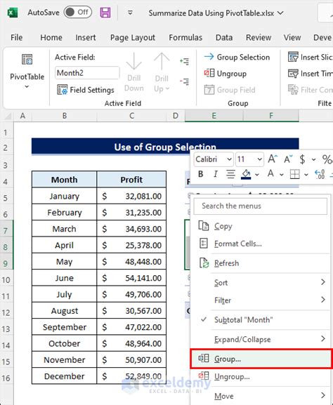 How To Summarize Data In Excel Using A Pivot Table 2 Methods