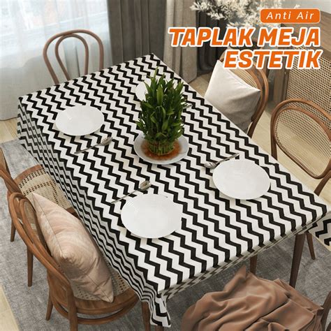 Jual Taplak Meja Makan Ruang Tamu X Cm Persegi Panjang Motif Kotak