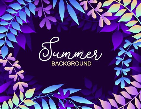 Colorful Summer Background With Leaves Vector Illustration For Summer