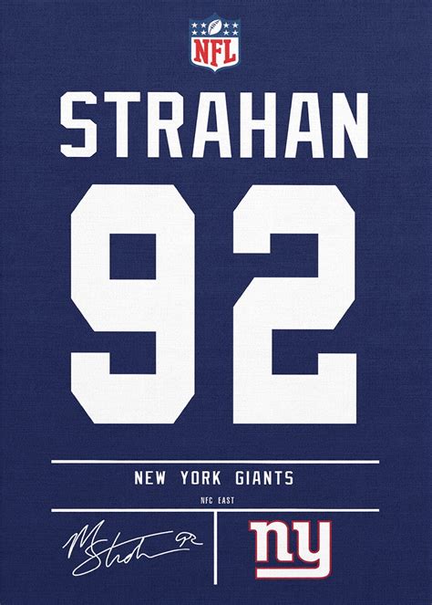 Michael Strahan Giants Jersey Poster – Aesthetic Wall Decor